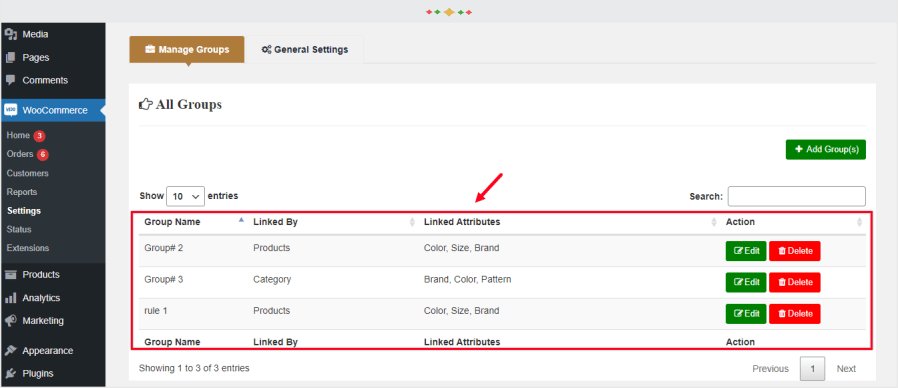 WooCommerce products linked by variaitons plugin