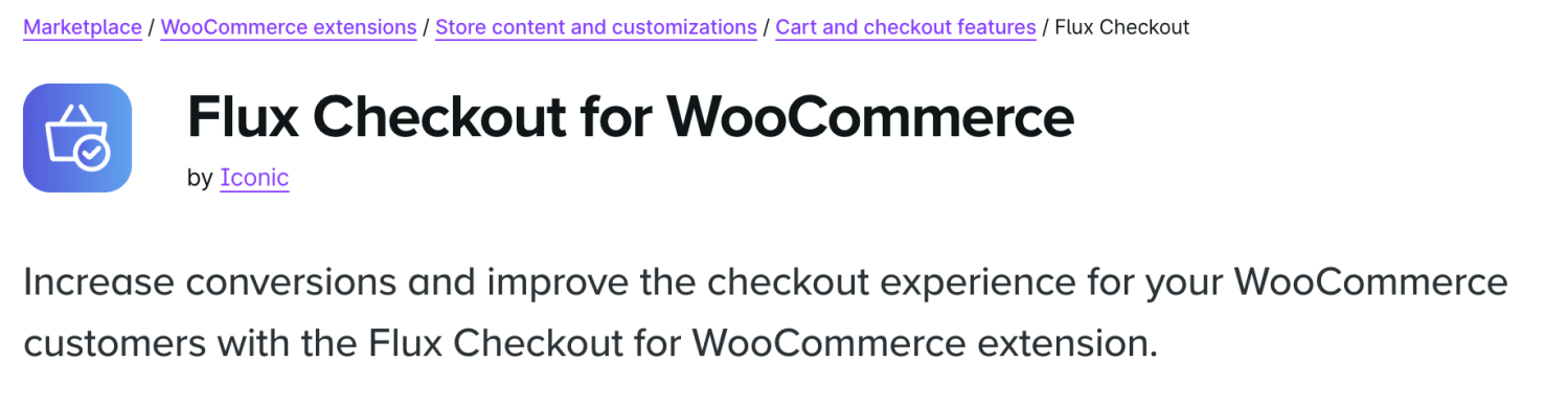 Flux Checkout for WooCommerce product page