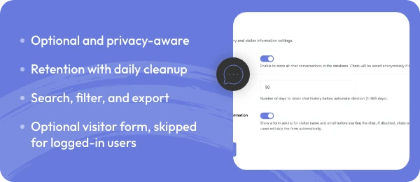 SensAI chat history is optional and privacy‑aware