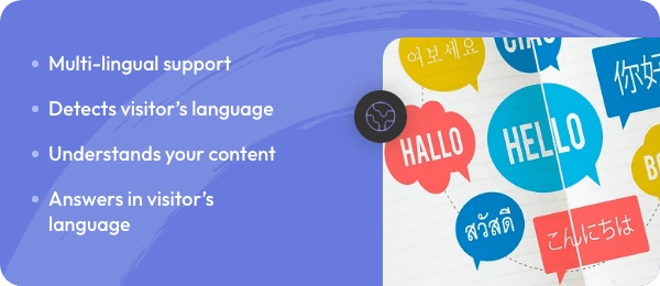 SensAI automatically detects the visitor’s language and replies in the same language